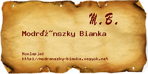 Modránszky Bianka névjegykártya
