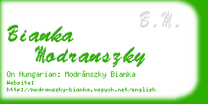 bianka modranszky business card